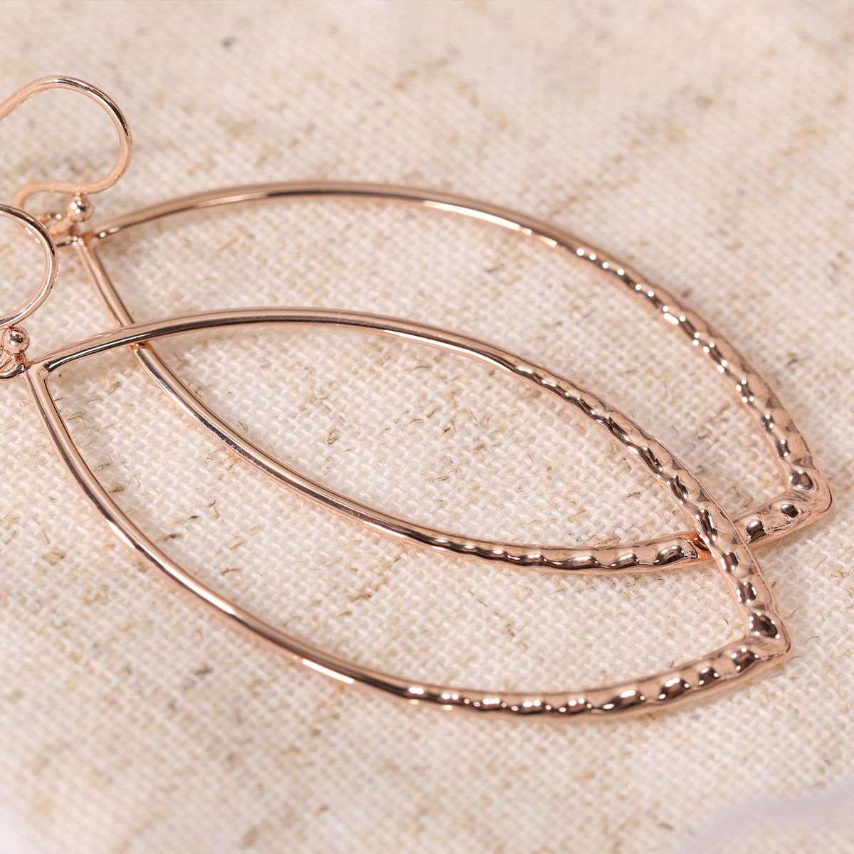14K Rose Gold Nugget Earrings – Elegant Statement Design