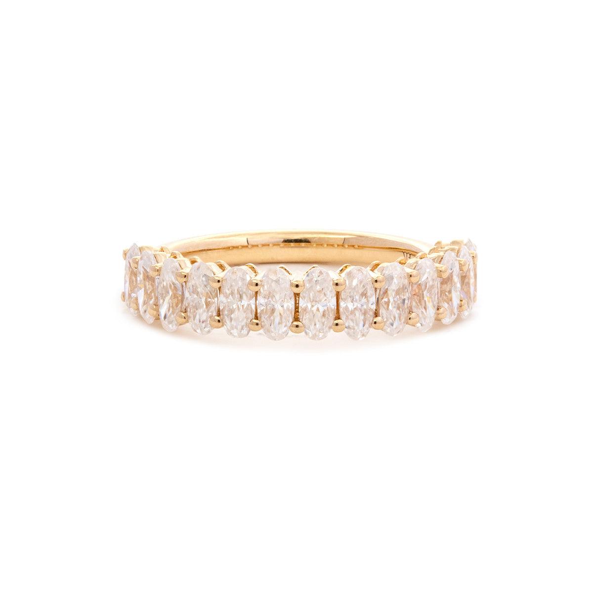 14K Yellow Gold 3ct Oval Cut Lab Diamond Hidden Halo Bridal Set Rings
