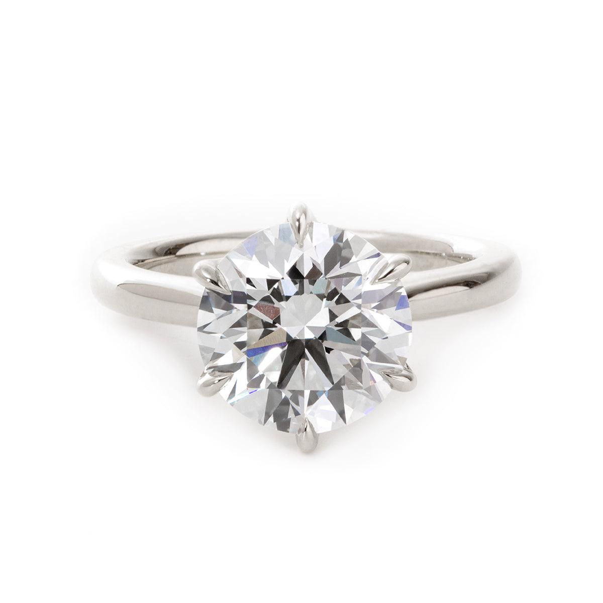 14K Yellow Gold 3ct Round Lab Diamond 6 Prongs Floral Setting Bridal Ring Set