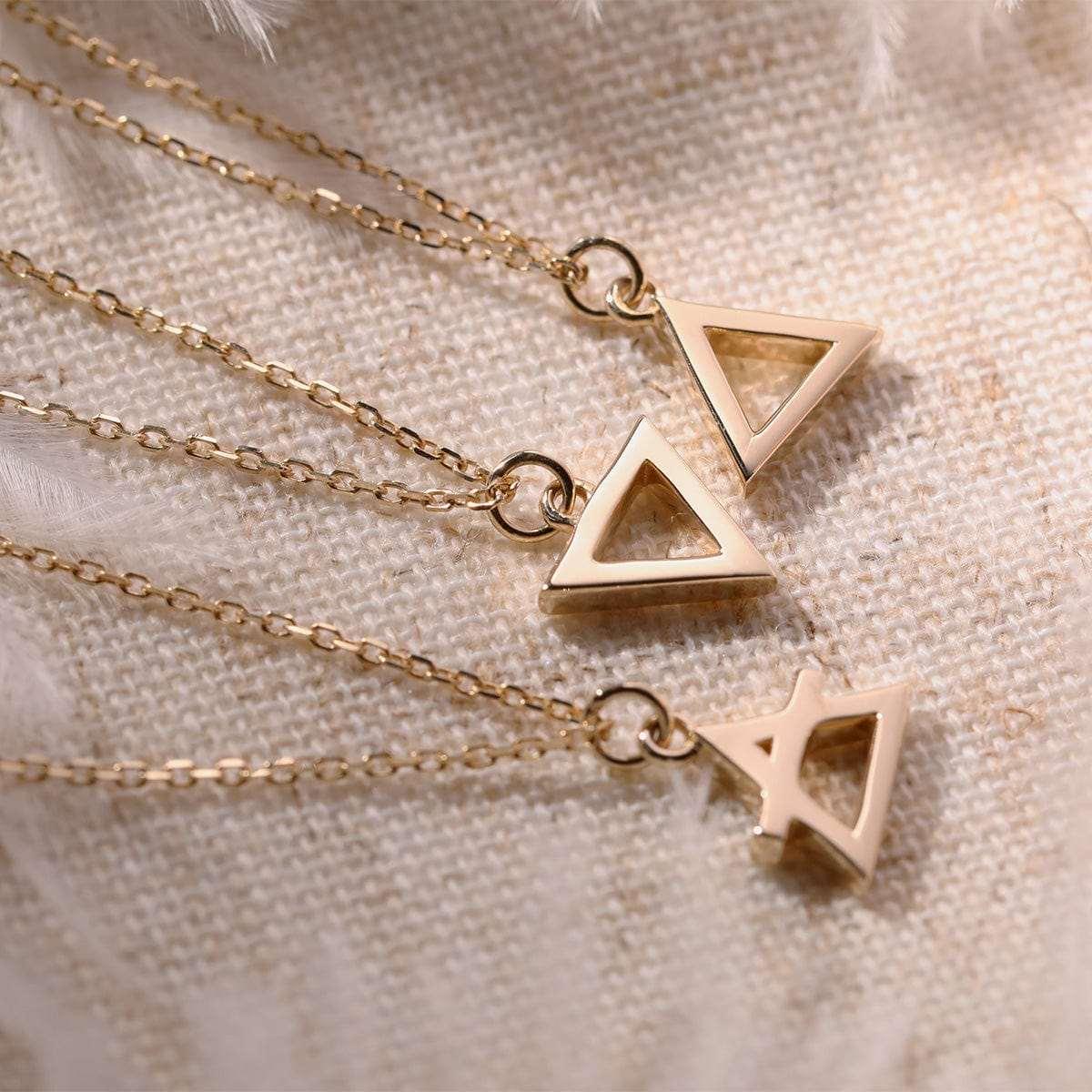 14K Yellow Gold Special Characters Pendant Necklace
