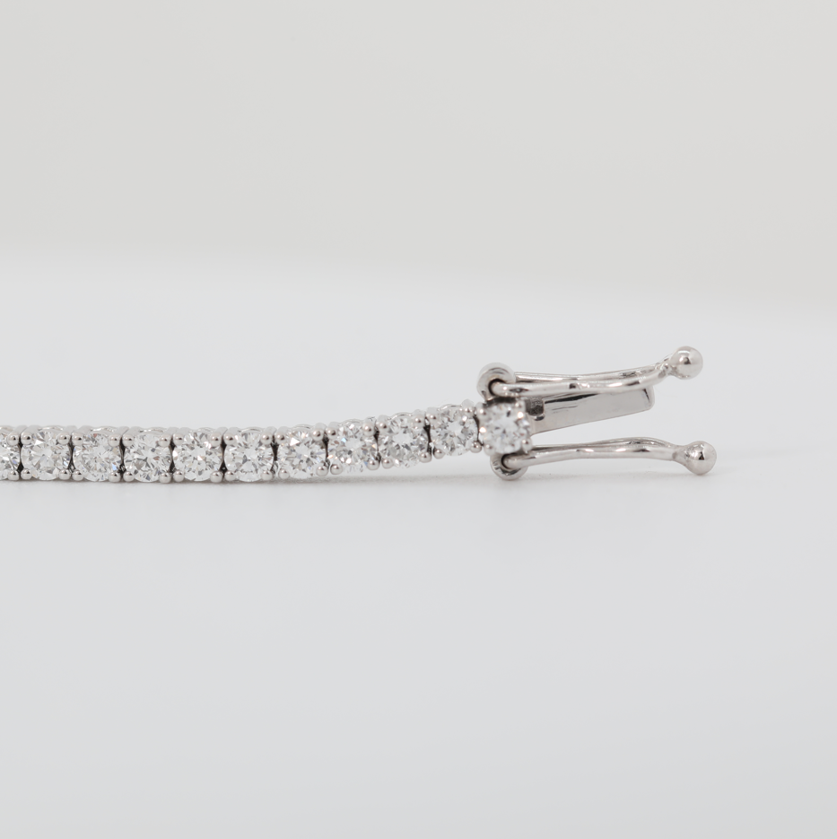2mm Round Cut Lab Diamond 4 Prong Basket Tennis Bracelet Everyday Essential