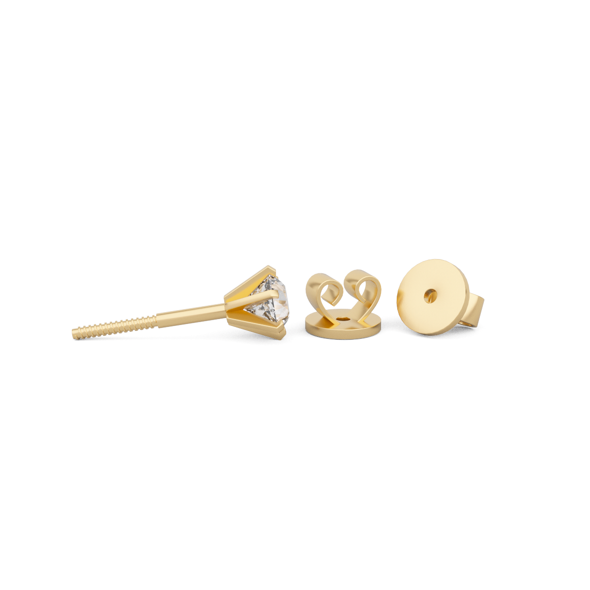 Cherished Moments 2 ct tw Round Cut Lab Diamond 6 Round Prong Stud Earrings (DE/G Color, VS Clarity)