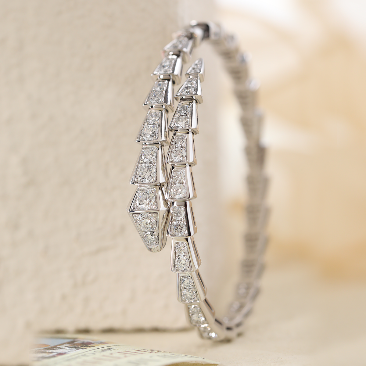 Platinum Serpenti Viper Bangle Bracelet