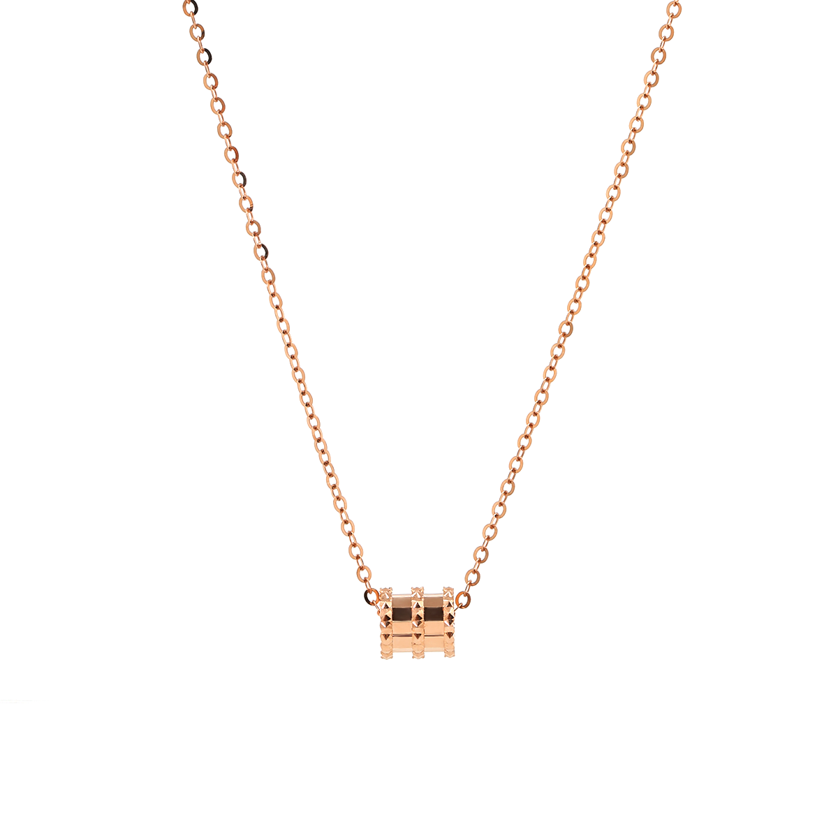 14K Rose Gold Lucky Roller Pendant Necklace