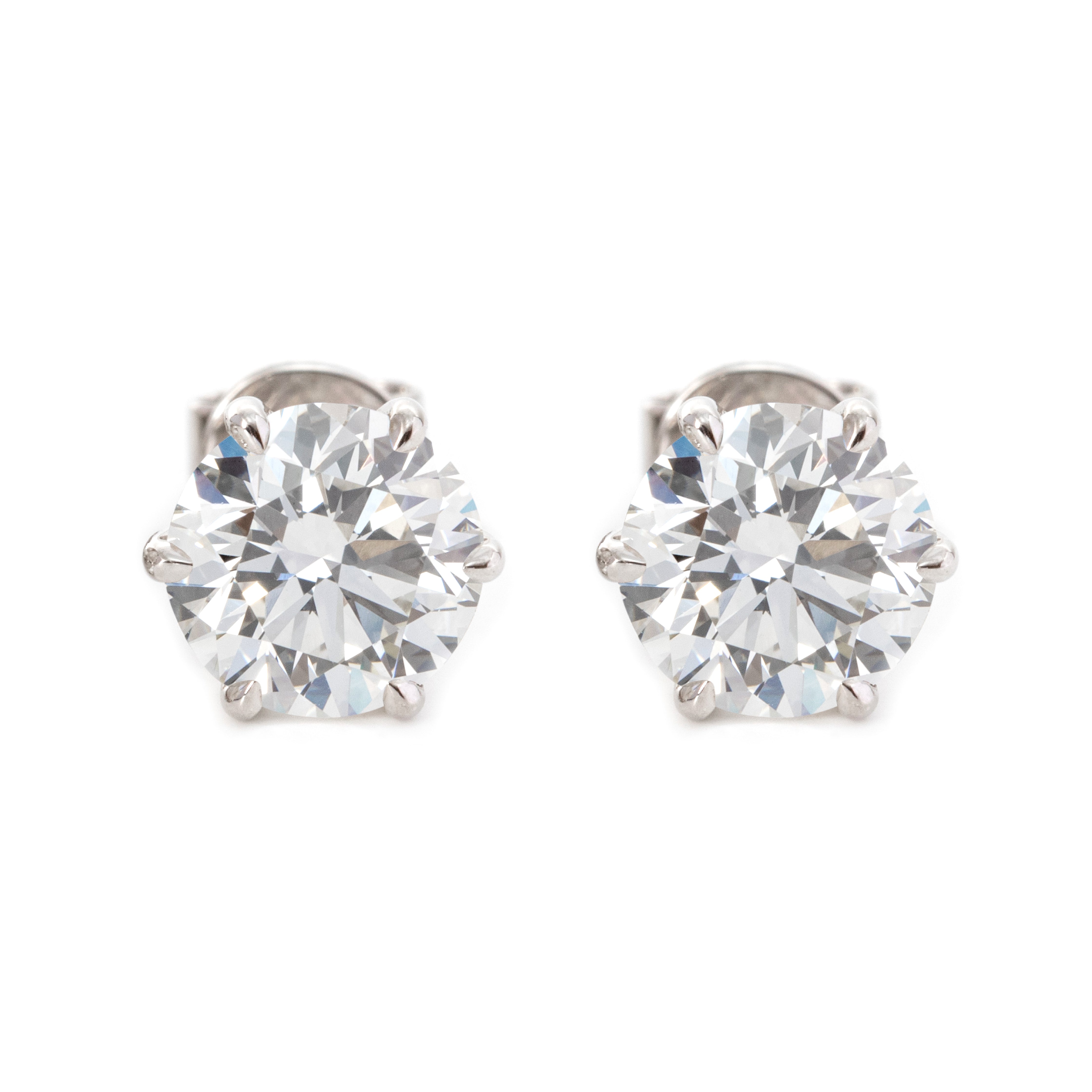 Cherished Moments 2 ct tw Round Cut Lab Diamond 6 Claw Prong Martini Stud Earrings (DE/G Color, VS Clarity)
