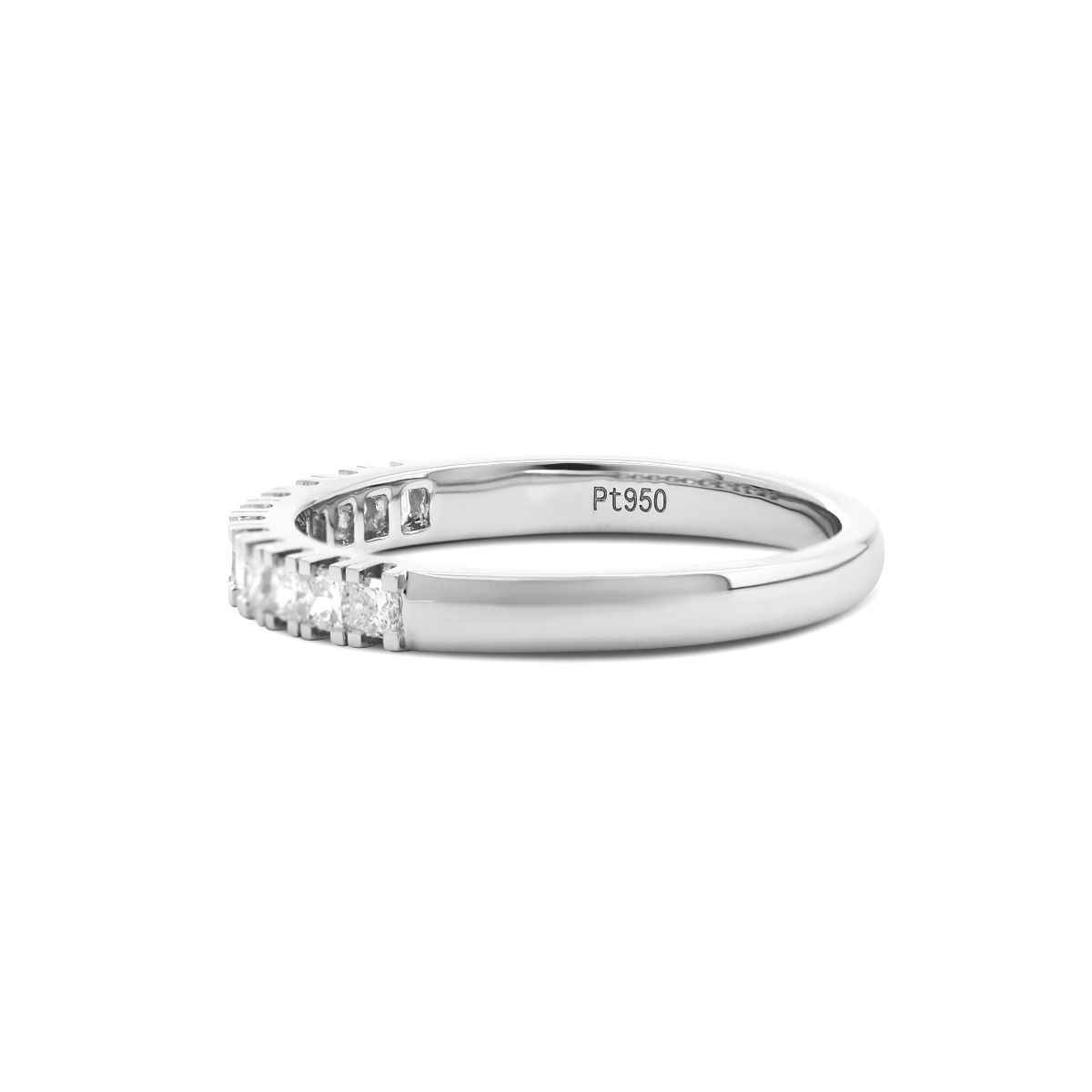 Platinum Princess Cut Lab Diamond 11 Stone Half Eternity Ring