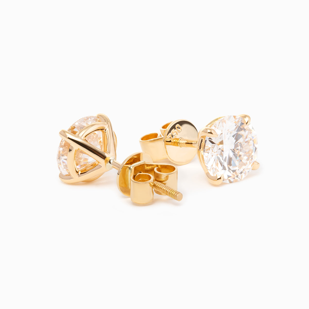 Cherished Moments 2 ct tw Round Cut Lab Diamond 4 Claw Prongs Martini Stud Earrings (DE/G Color, VS Clarity)