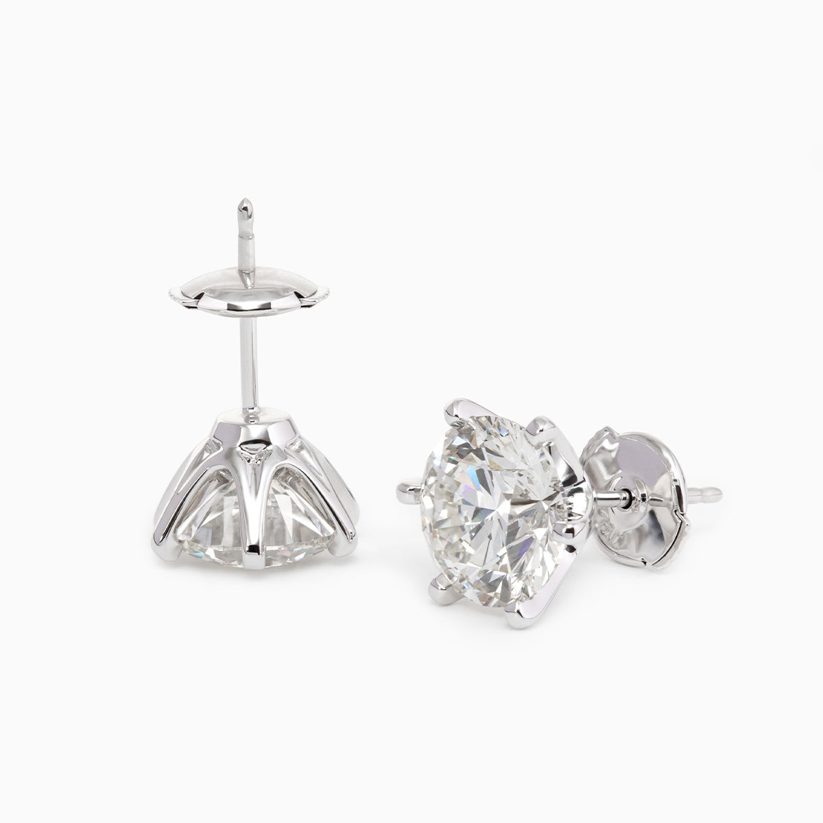 Cherished Moments 2 ct tw Round Cut Lab Diamond 6 Prongs Floral Setting Stud Earrings (DE/G Color, VS Clarity)