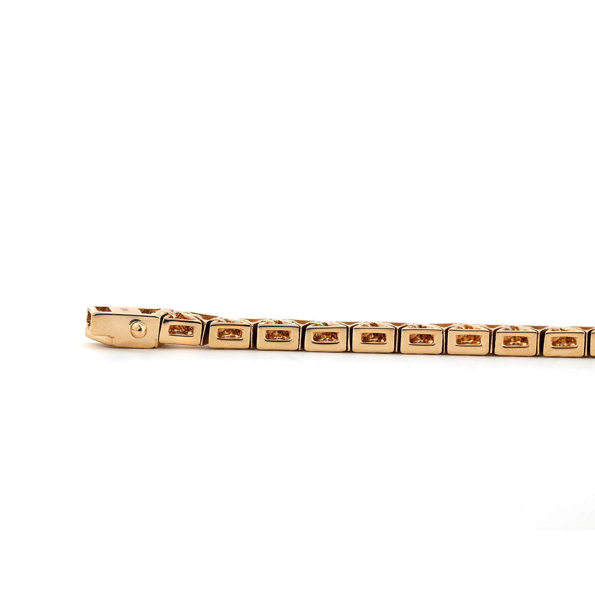 14K Yellow Gold Round Lab Dimaond Triangle Bracelet