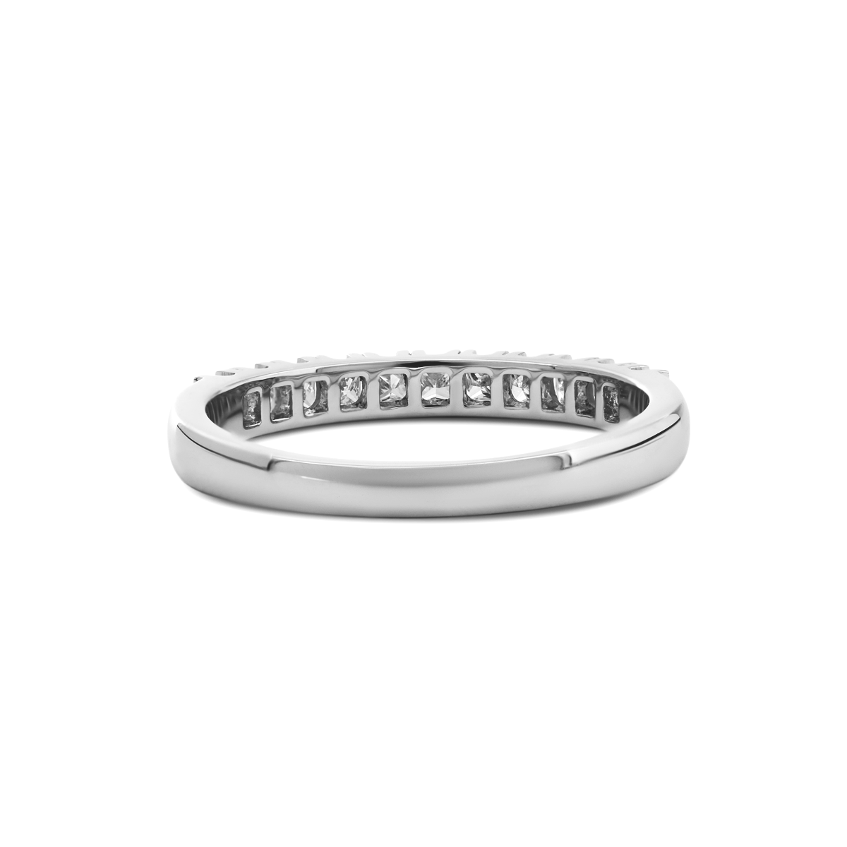Platinum Princess Cut Lab Diamond 11 Stone Half Eternity Ring