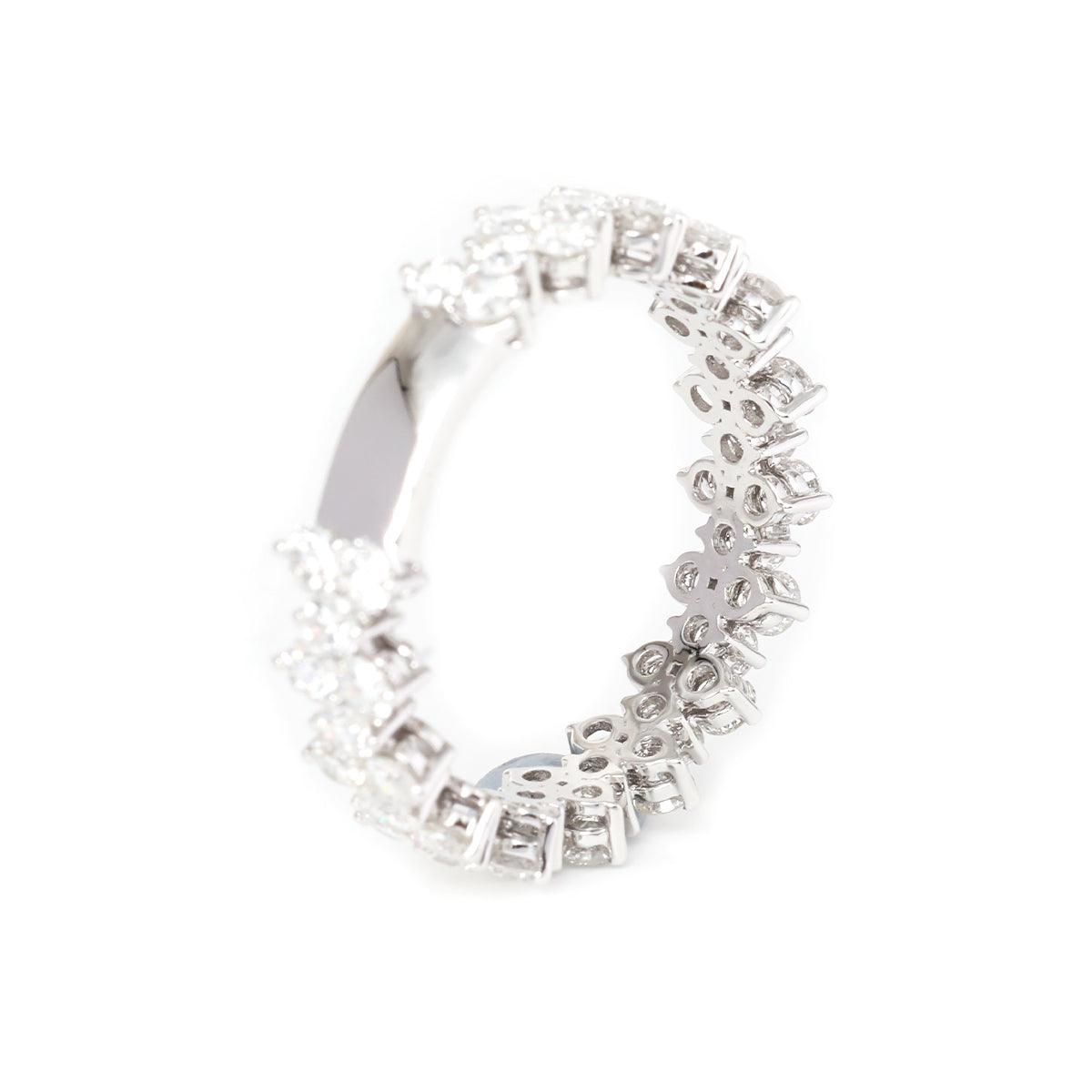 14K White Gold Round Lab Diamond Lace Shaped Wedding Ring