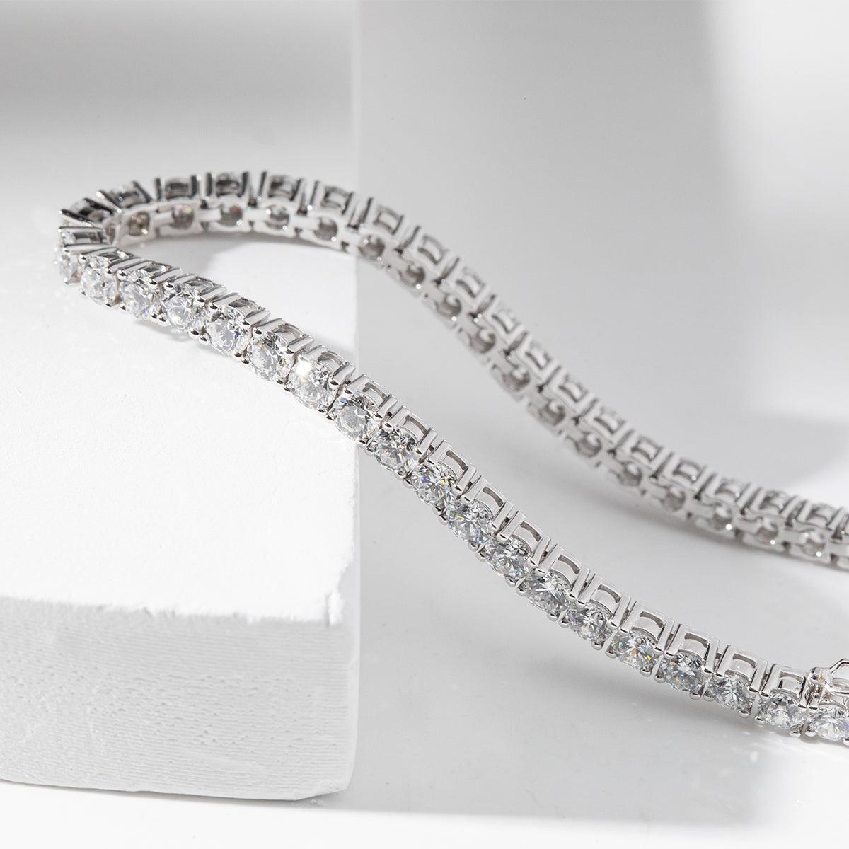 3.3mm Round Cut Lab Diamond 4 Prong Basket Tennis Bracelet Everyday Essential