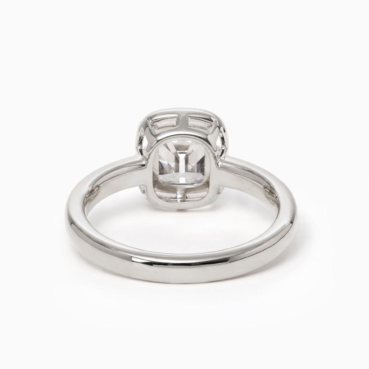 14K Yellow Gold 1.5ct Old Mine Cut Cushion Lab Diamond Basket Solitaire Ring
