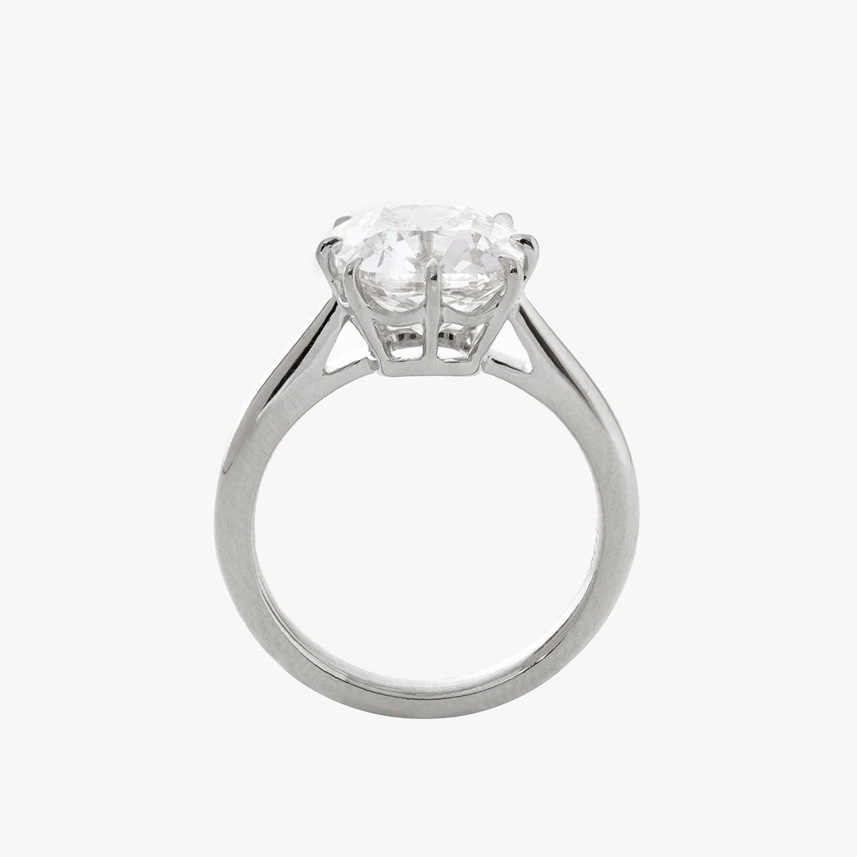 14k Yellow Gold 2.5ct Old Mine Cut Cushion Lab Diamond 8 Prongs Basket Solitaire Ring