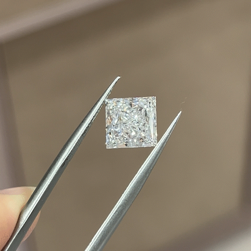 3.44ct Princess Cut Lab Diamond D VVS2 NO.962
