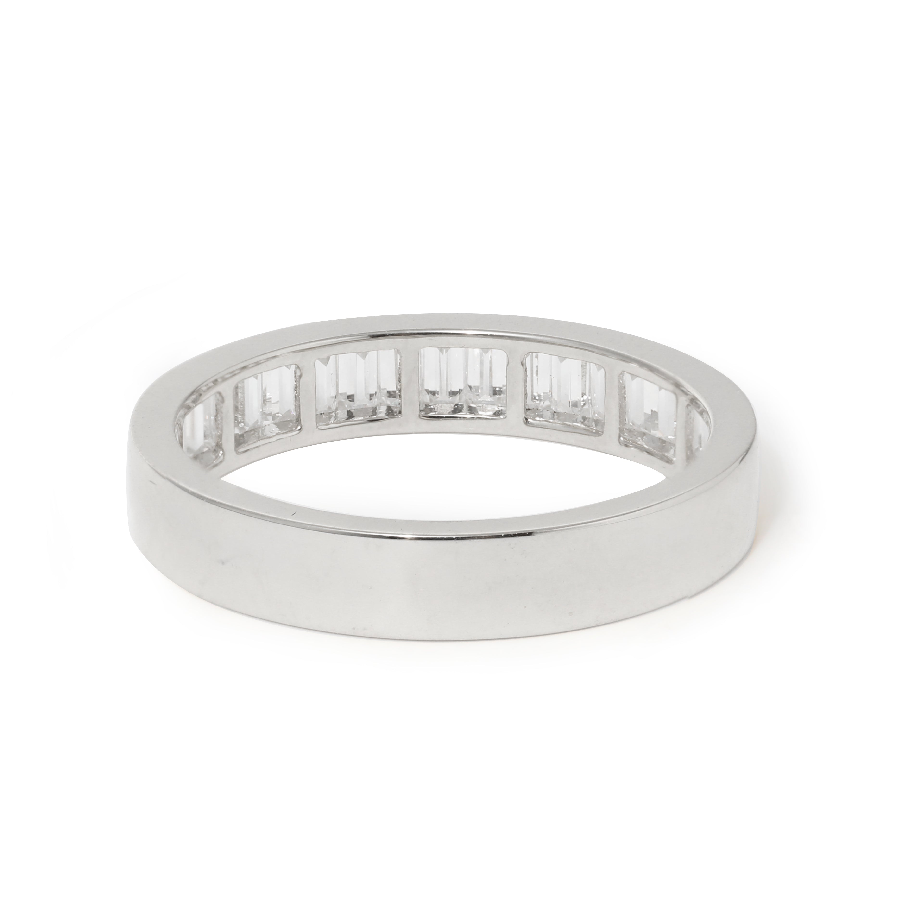 14K Yellow Gold Baguette Cut Lab Diamond Channel Setting Half Eternity Ring