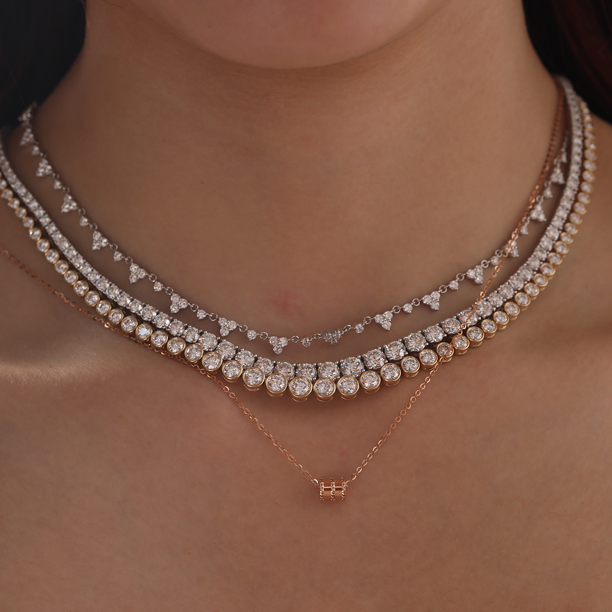 14K Rose Gold Lucky Roller Pendant Necklace