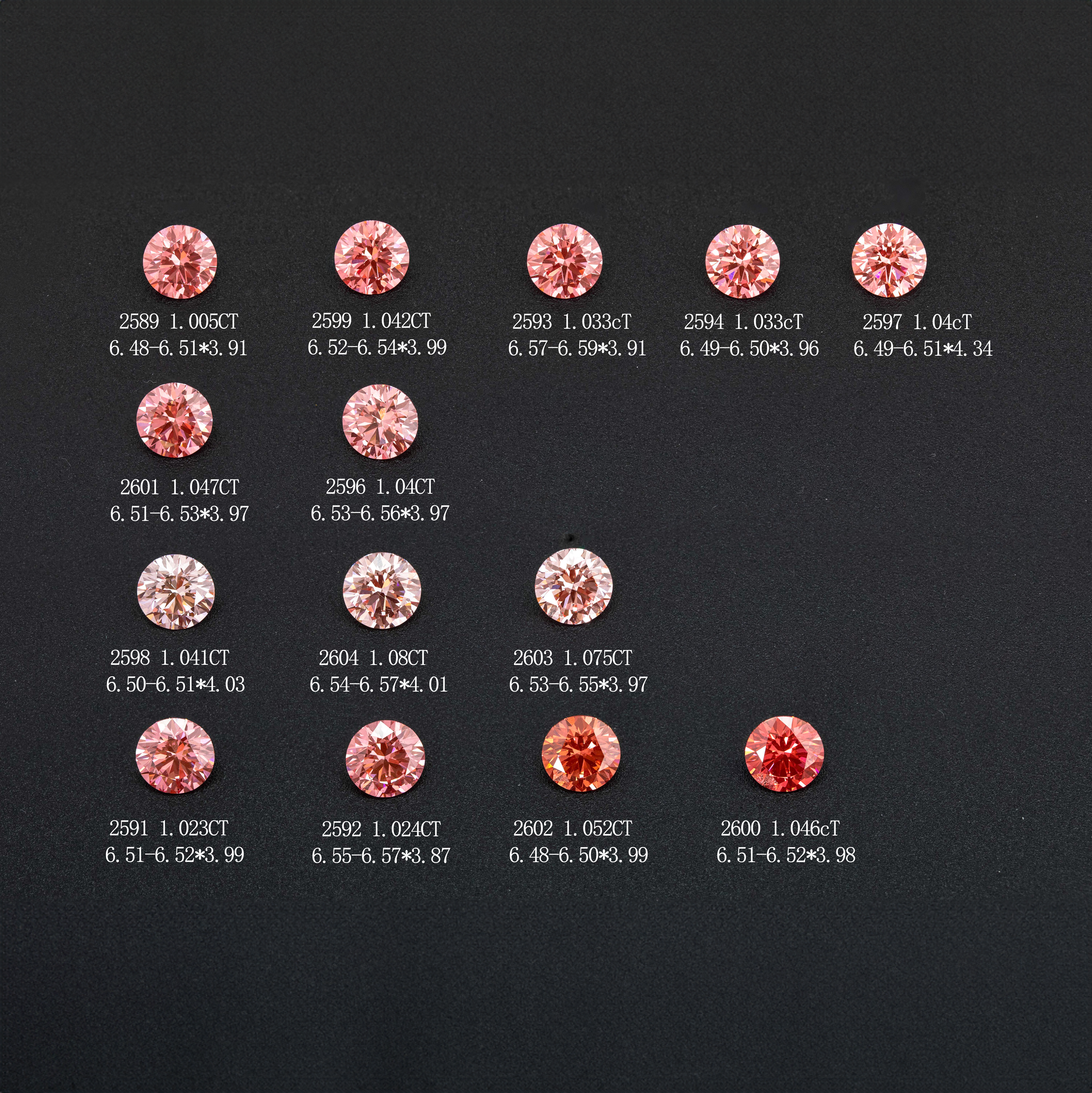 Fancy Pink 1ct Round Lab Diamonds