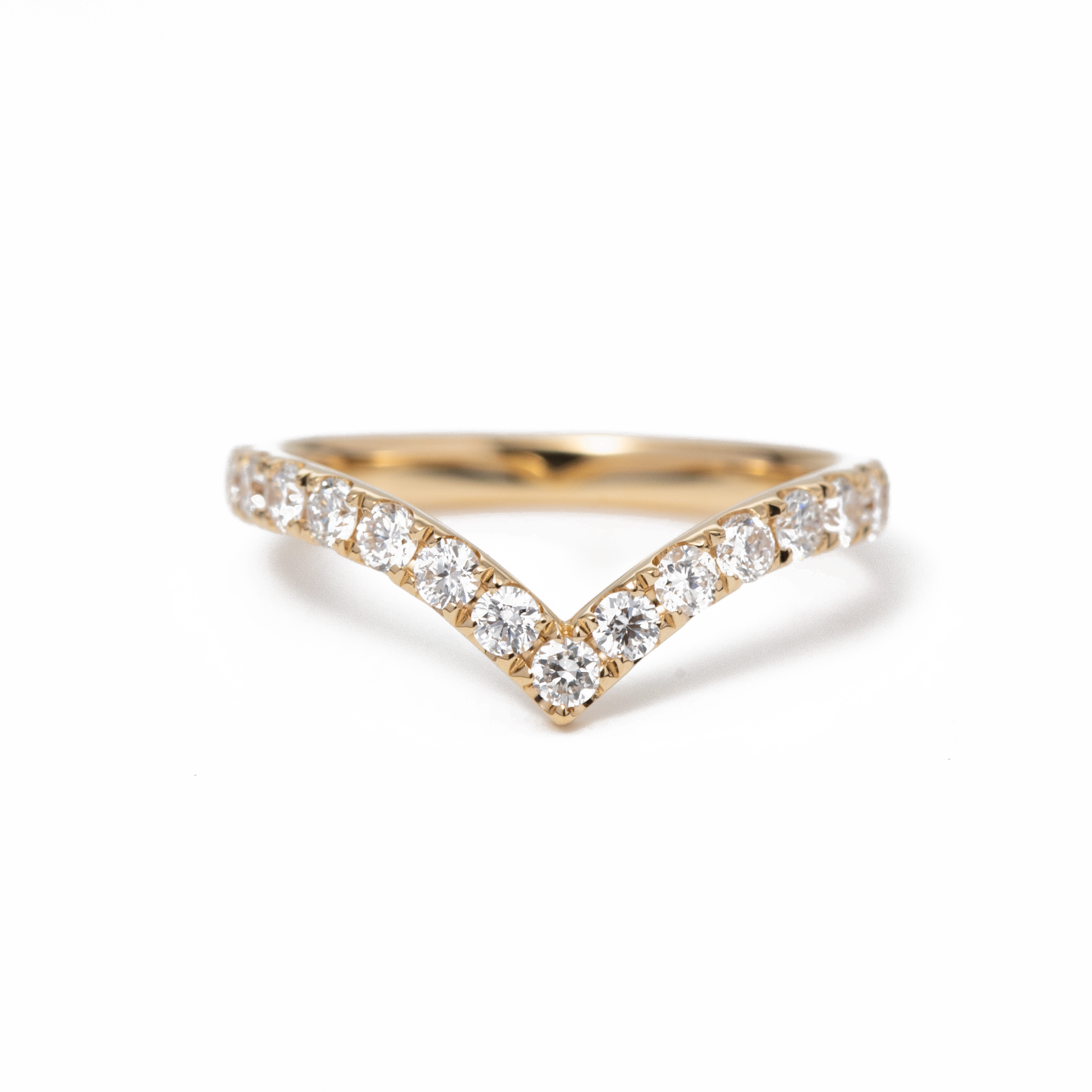 18K Yellow Gold Round Cut Lab Diamond Wedding Ring Enhancer