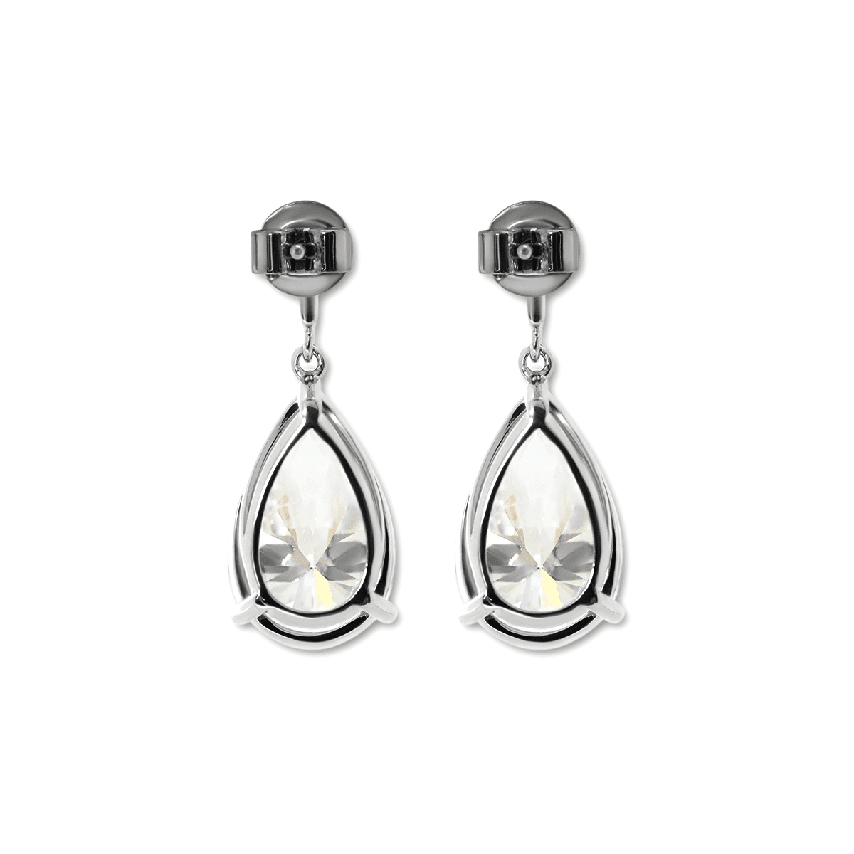10 ct tw Pear Shaped Lab Diamond Basket Setting Dangle Stud Earrings