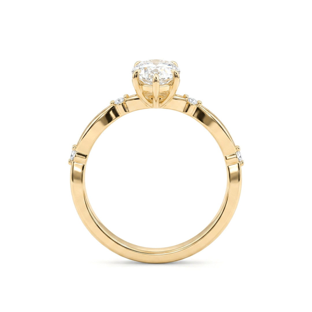 1.08CT Marquise Lab Diamond Solitaire Engagement Ring with Twist Shank - FIORESE JEWELRY