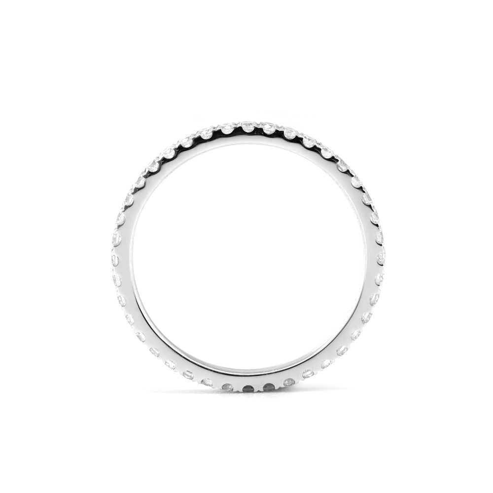 1.3mm Round Cut Lab Diamond Thin Eternity Ring - FIORESE JEWELRY
