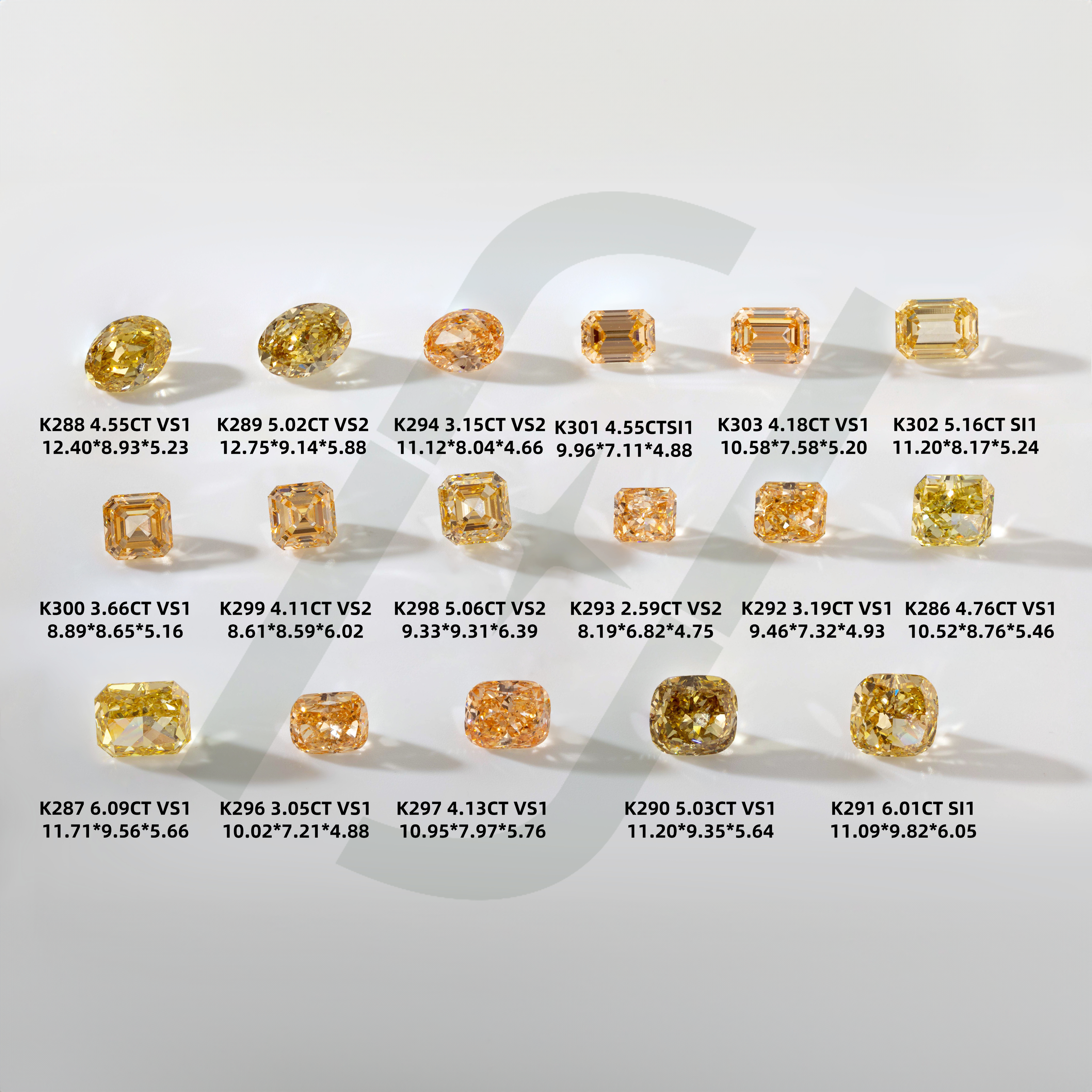 Only 400 Dollars Per Carat for 2ct to 6ct Mix Cut Fancy Yellow Lab Diamonds Monthly Deals