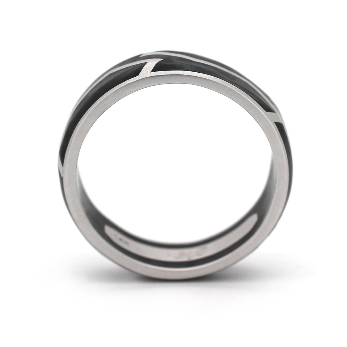 14K Gold Forged Carbon Men's Ring - FIORESE JEWELRY