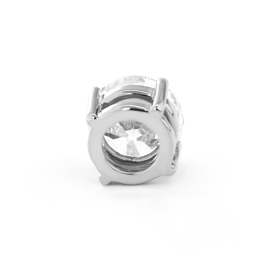 14K White Gold 1ct Round Lab Diamond 4 Claw Prongs Basket Setting Pendant Necklace - FIORESE JEWELRY