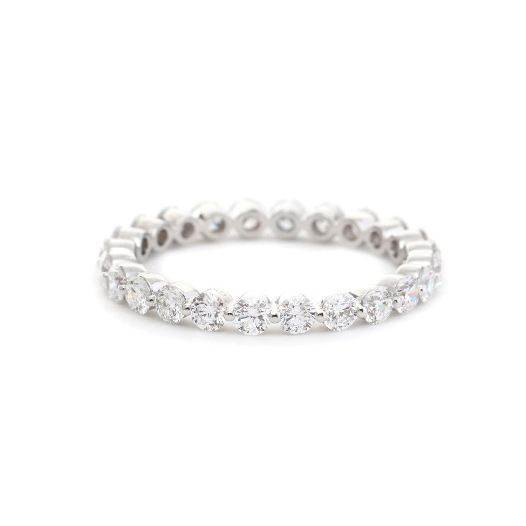 14K White Gold Round Cut Lab Diamond Eternity Ring - FIORESE JEWELRY