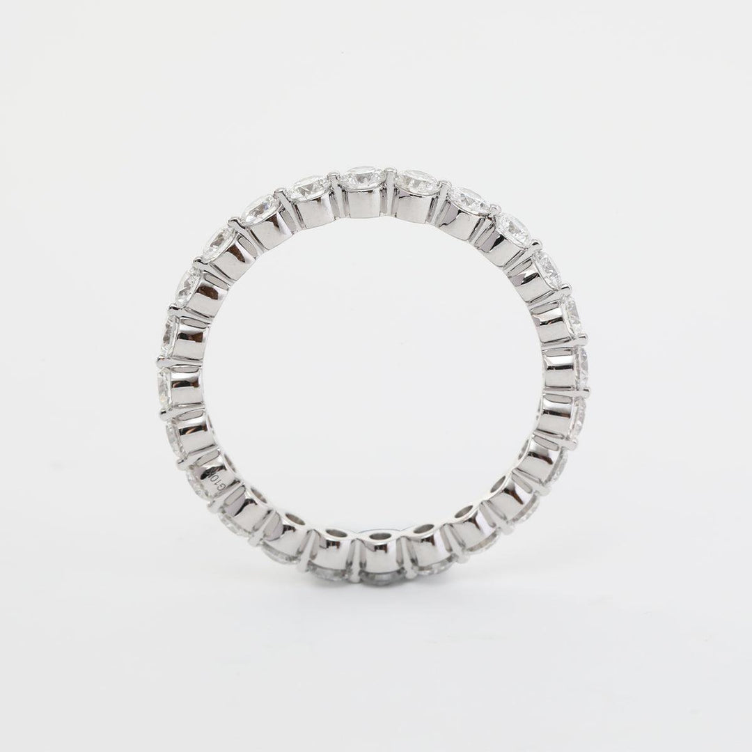 14K White Gold Round Cut Lab Diamond Eternity Ring - FIORESE JEWELRY