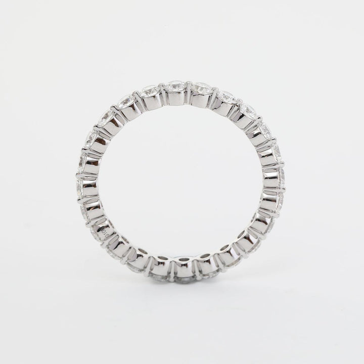 14K White Gold Round Cut Lab Diamond Eternity Ring - FIORESE JEWELRY