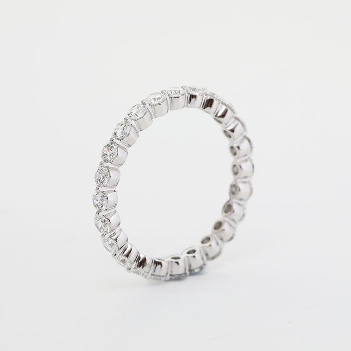 14K White Gold Round Cut Lab Diamond Eternity Ring - FIORESE JEWELRY