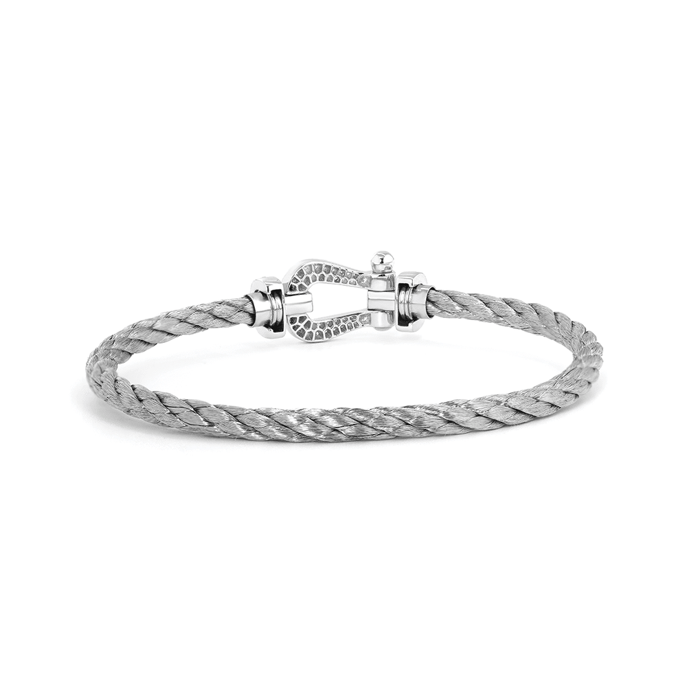 14K White Gold Round Lab Diamond Force Bracelet - FIORESE JEWELRY