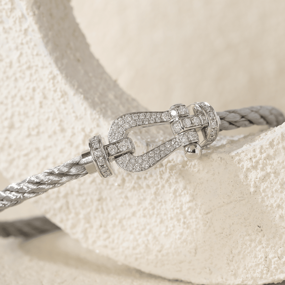 14K White Gold Round Lab Diamond Force Bracelet - FIORESE JEWELRY