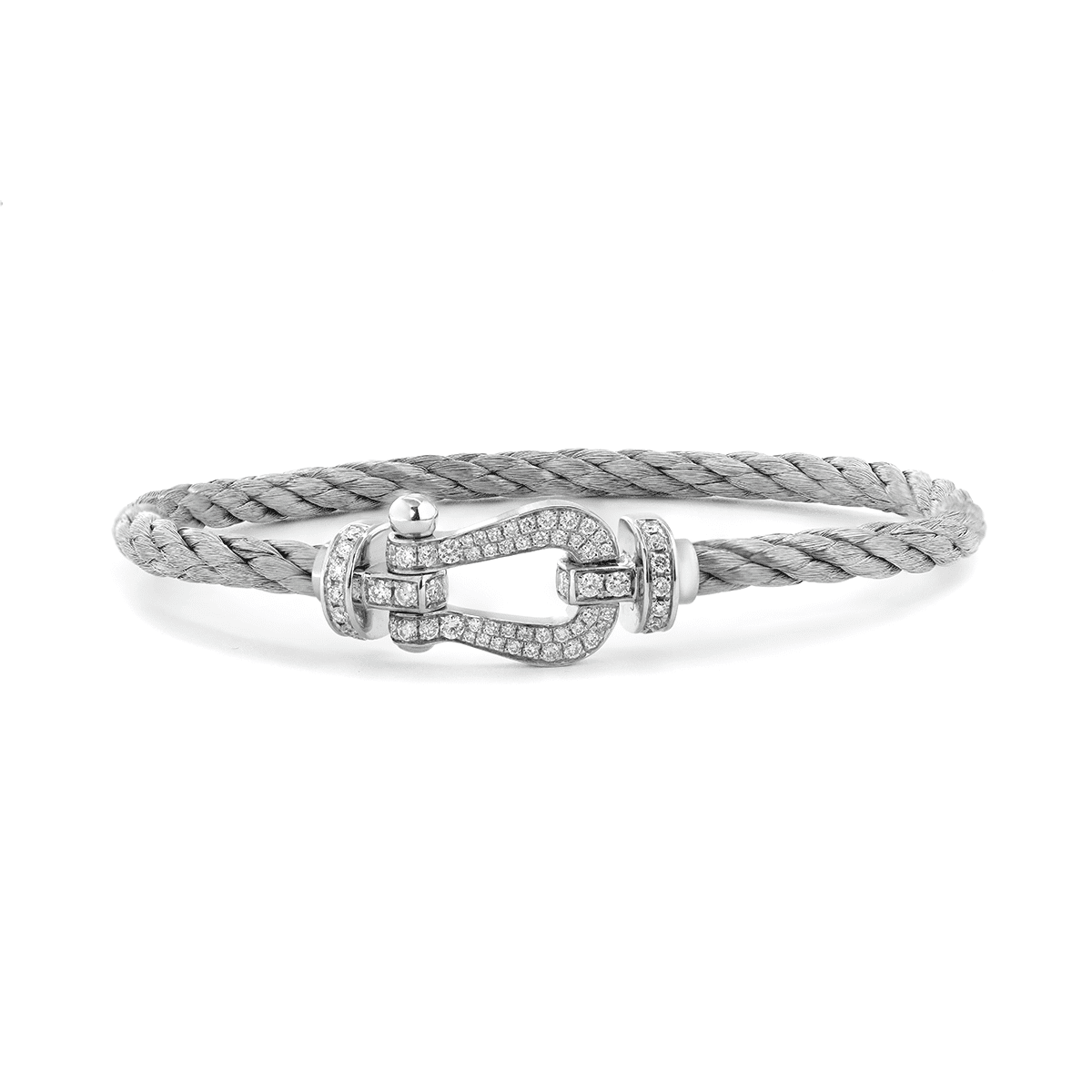 14K White Gold Round Lab Diamond Force Bracelet - FIORESE JEWELRY