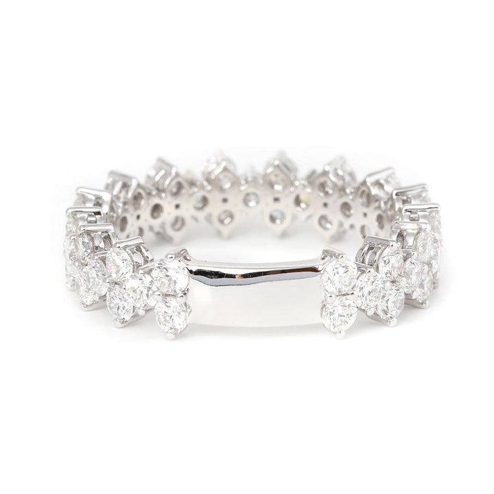 14K White Gold Round Lab Diamond Lace Shaped Wedding Ring - FIORESE JEWELRY