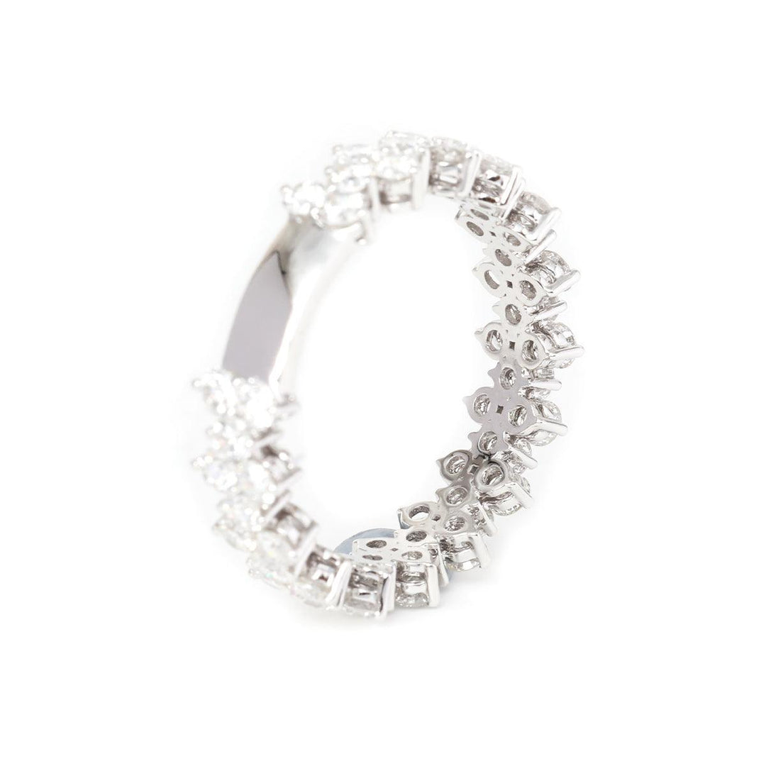 14K White Gold Round Lab Diamond Lace Shaped Wedding Ring - FIORESE JEWELRY