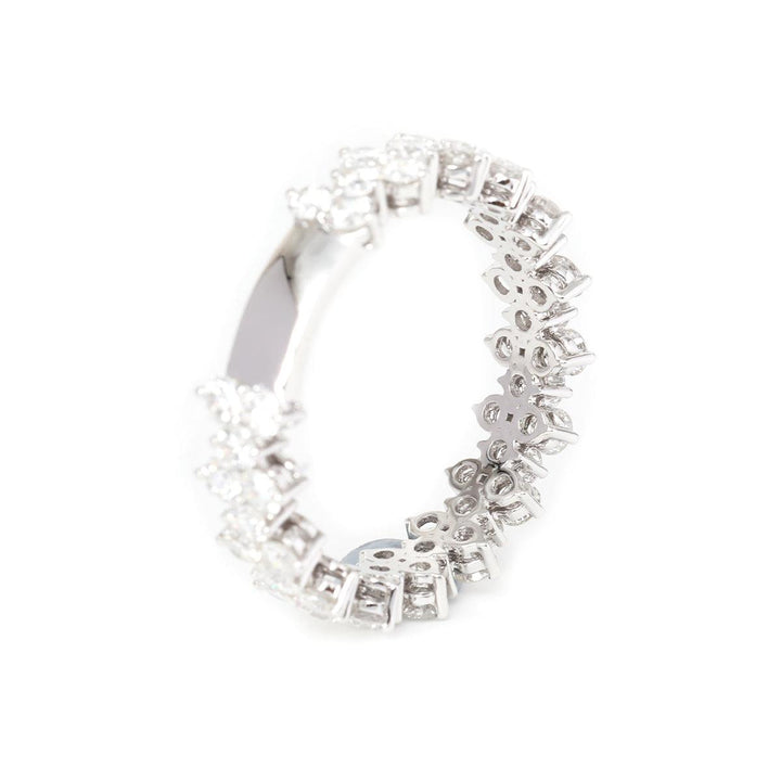14K White Gold Round Lab Diamond Lace Shaped Wedding Ring - FIORESE JEWELRY