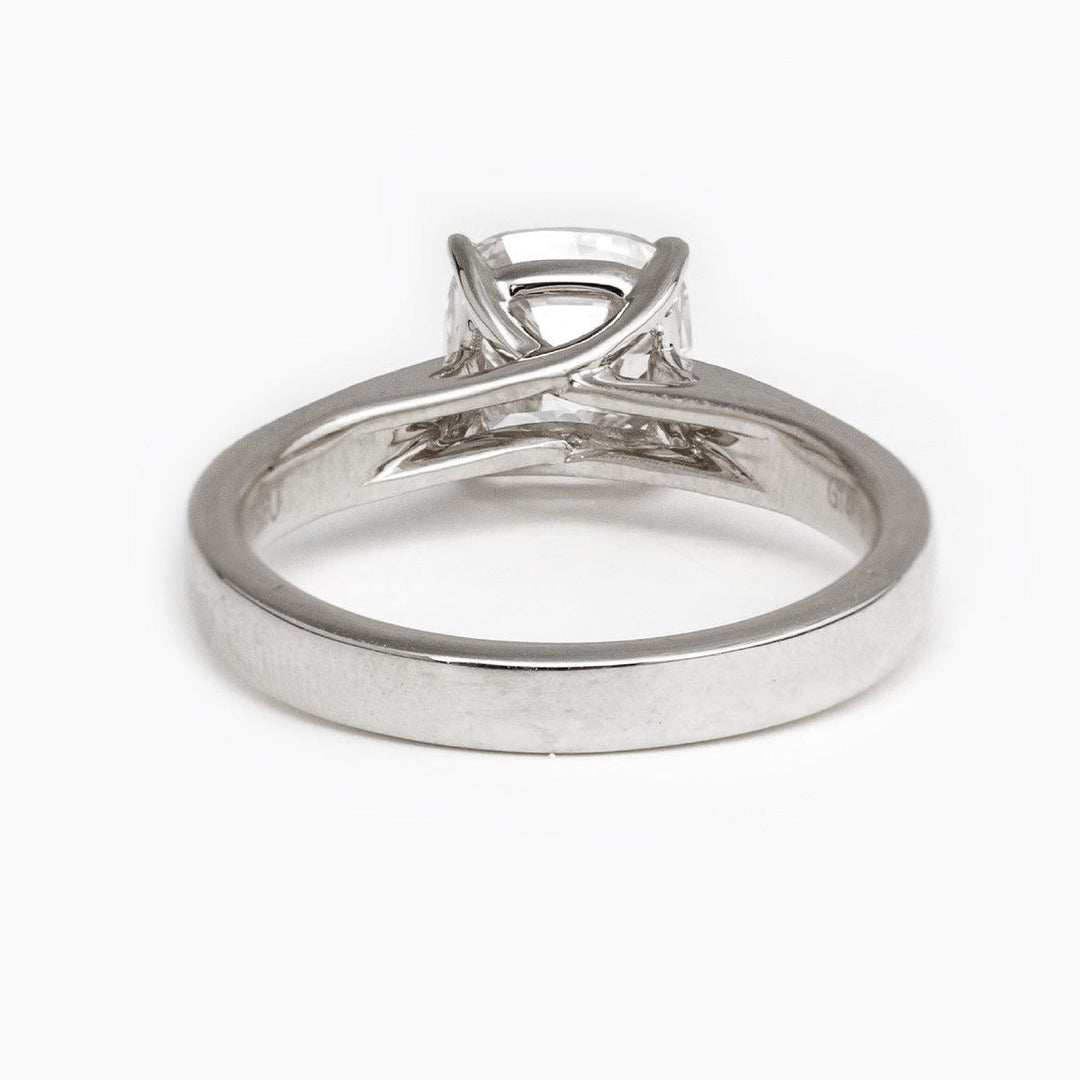 14K Yellow Gold 1.5 Carat Old Mine Cut Lab Diamond Solitaire Ring - FIORESE JEWELRY