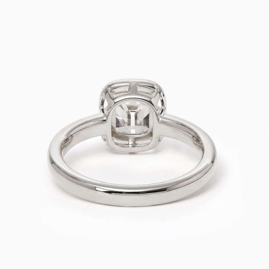 14K Yellow Gold 1.5ct Old Mine Cut Cushion Lab Diamond Basket Solitaire Ring - FIORESE JEWELRY