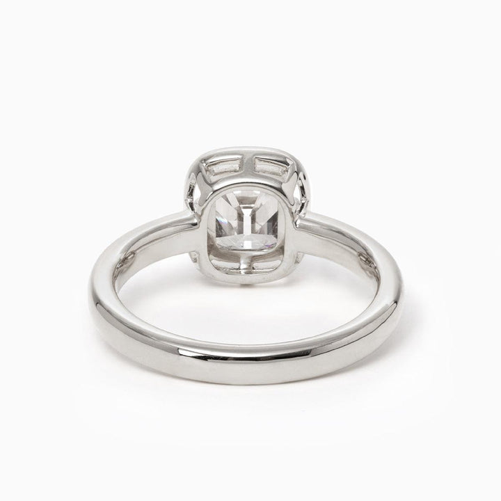 14K Yellow Gold 1.5ct Old Mine Cut Cushion Lab Diamond Basket Solitaire Ring - FIORESE JEWELRY