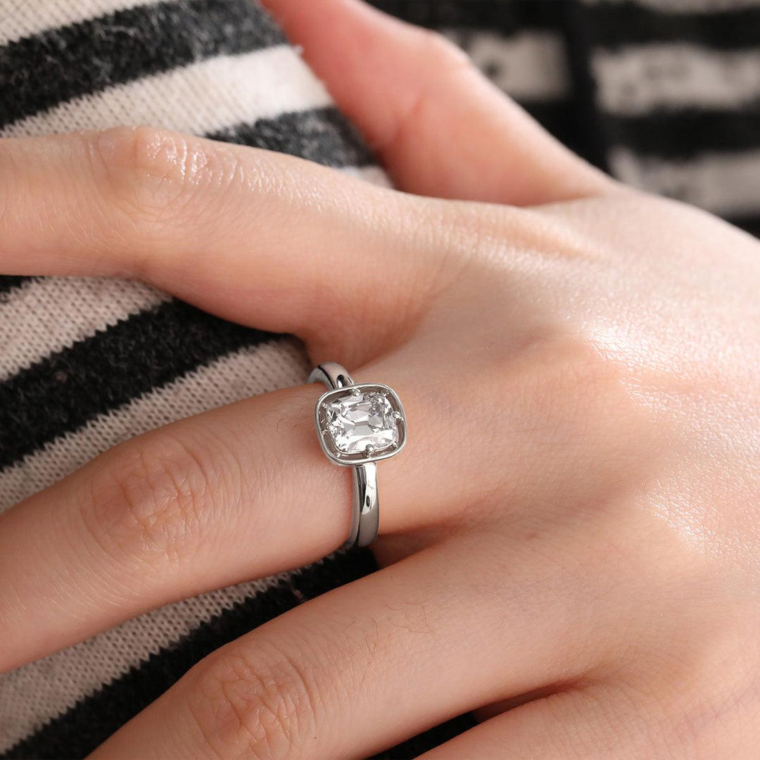 14K Yellow Gold 1.5ct Old Mine Cut Cushion Lab Diamond Basket Solitaire Ring - FIORESE JEWELRY