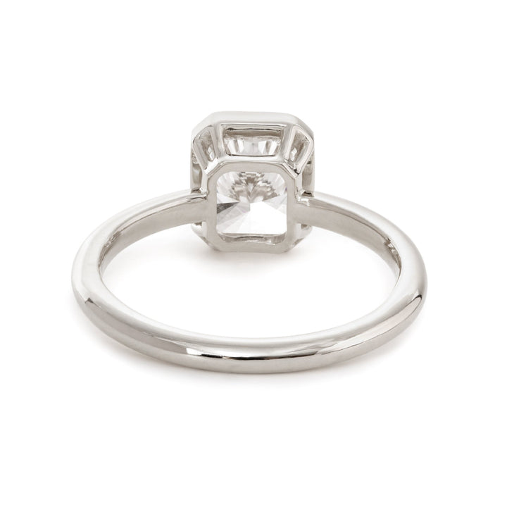 14K Yellow Gold 1.5ct Radiant Cut Lab Diamond Bezel Setting Solitaire Ring - FIORESE JEWELRY
