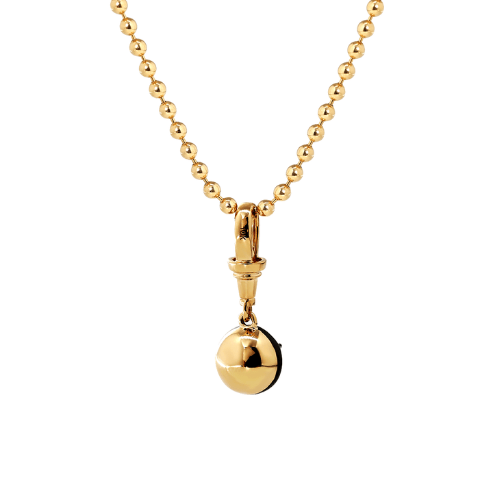 14K Yellow Gold 1ct Round Lab Diamond Pendant Necklace with Black Rhodium Plated Bezel - FIORESE JEWELRY