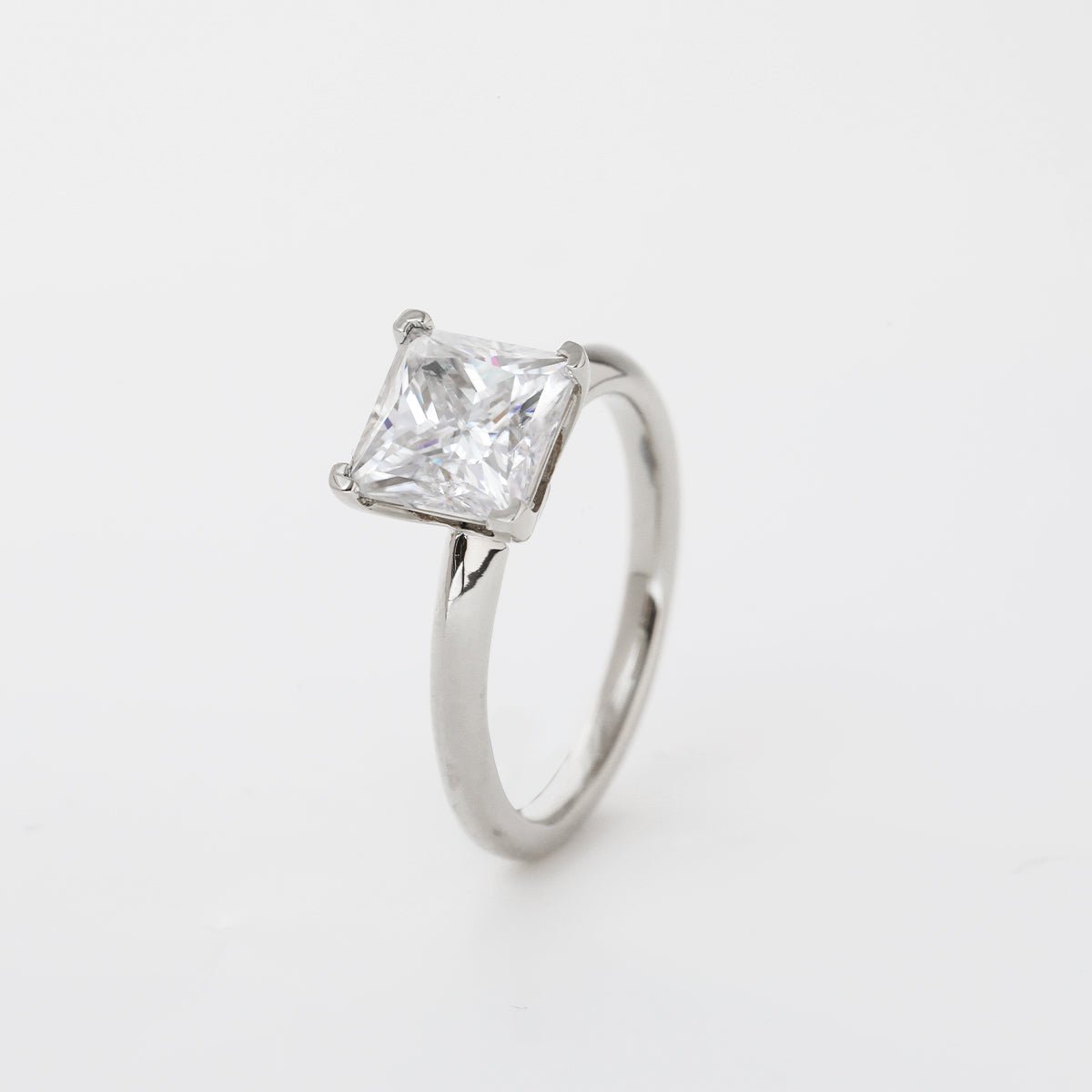 14K Yellow Gold 3ct Princess Cut Lab Diamond Solitaire Ring - FIORESE JEWELRY