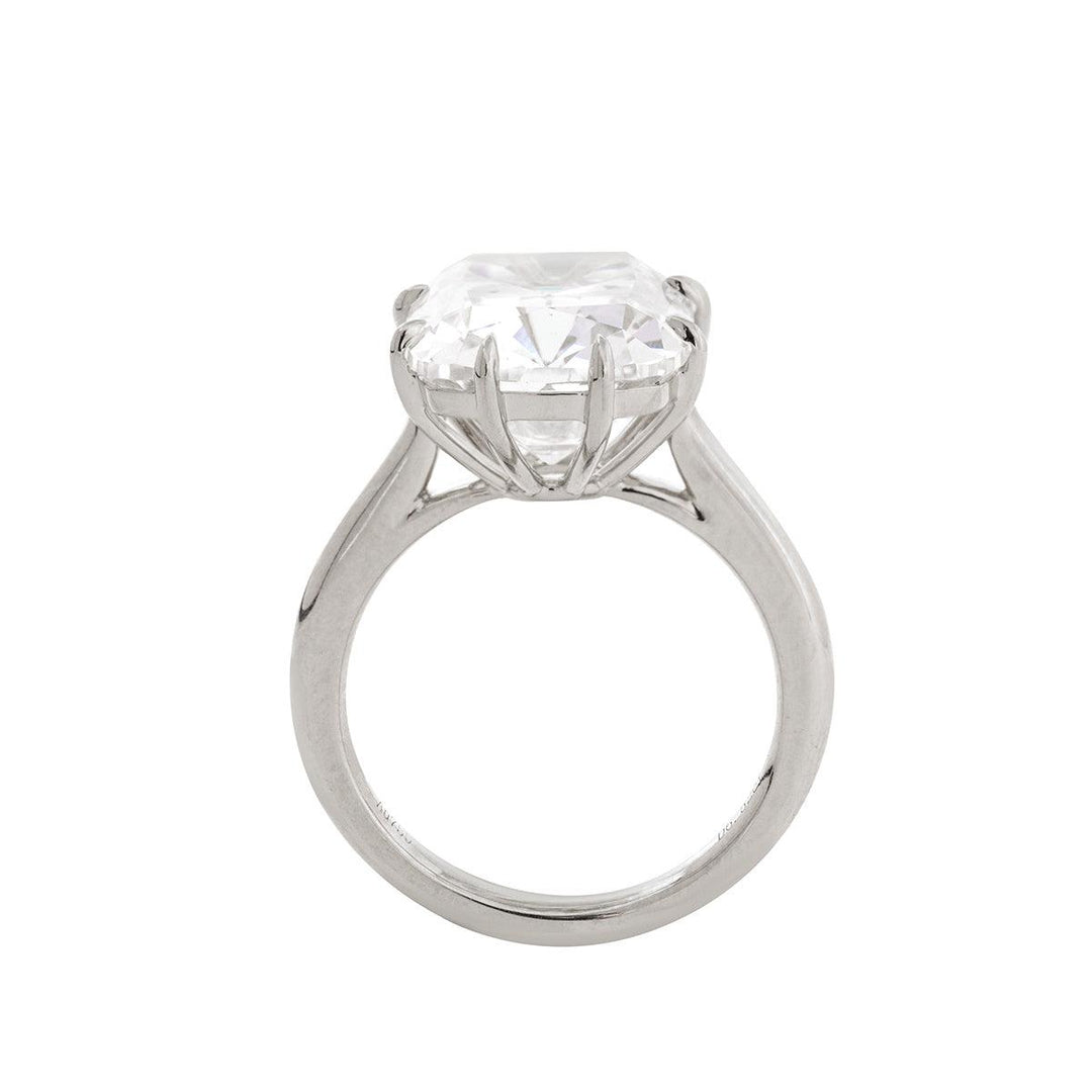 14k Yellow Gold 6.5 Carat Old Mine Cut Lab Diamond Prong Setting Vintage Solitaire Ring - FIORESE JEWELRY