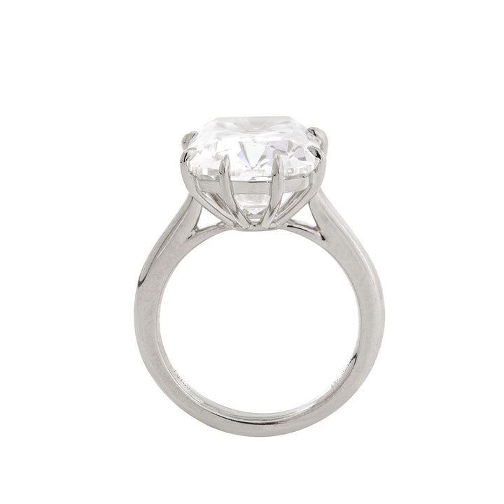 14k Yellow Gold 6.5 Carat Old Mine Cut Lab Diamond Prong Setting Vintage Solitaire Ring - FIORESE JEWELRY