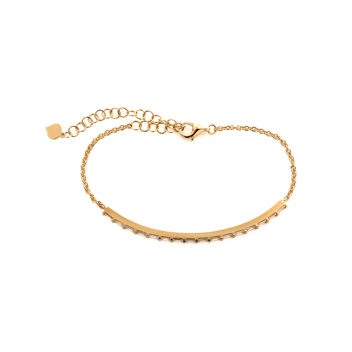 14K Yellow Gold Baguette Cut Lab Diamond Bangle Bracelet - FIORESE JEWELRY