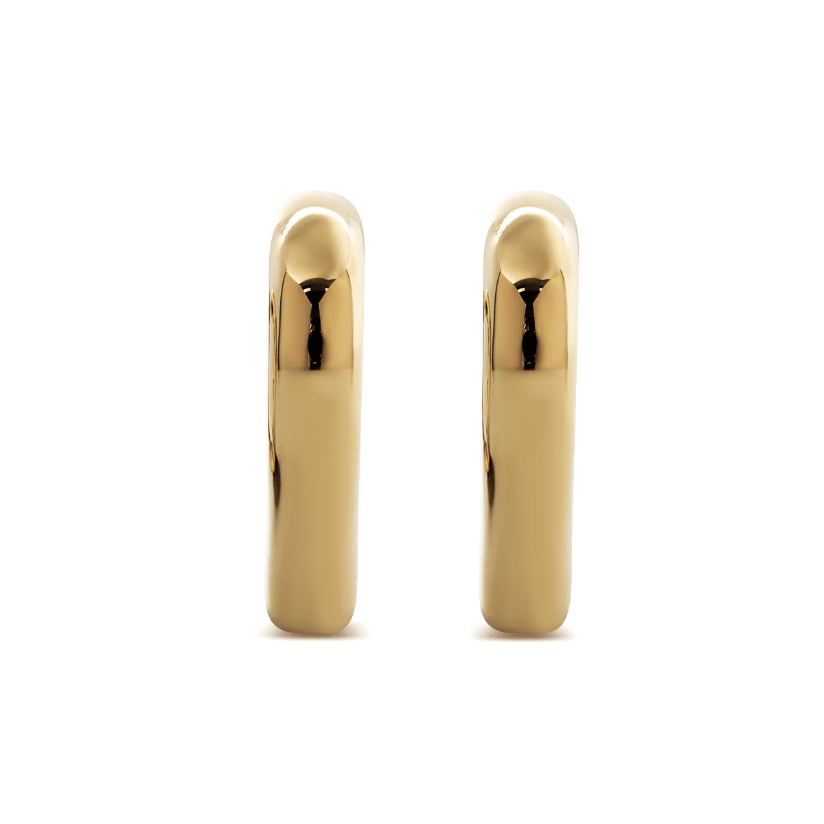 14K Yellow Gold Heart Shaped Huggie Earrings